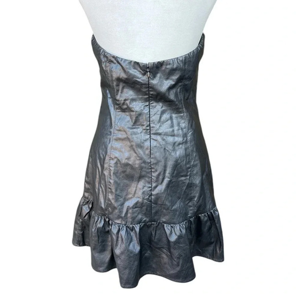 Cotton Candy LA Black Vegan Leather Fit and Flare Dress Size S - Picture 3 of 13